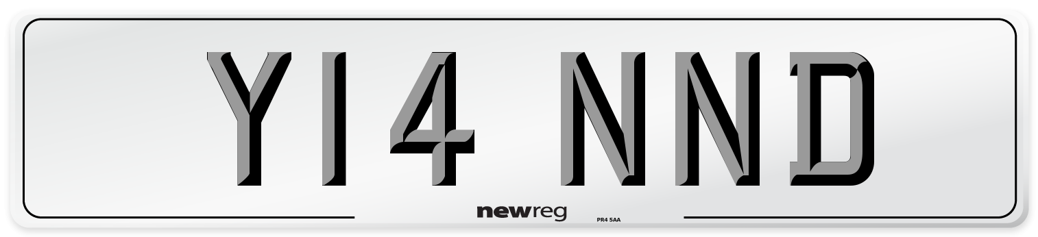 Y14 NND Number Plate from New Reg